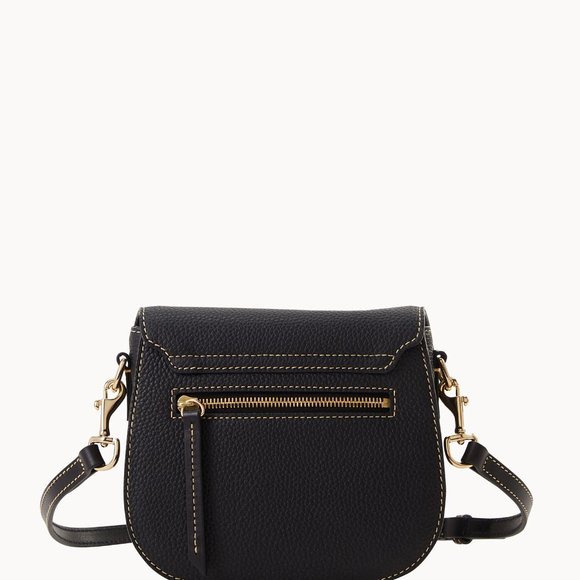 Dooney & Bourke Pebble Grain Crossbody Saddle Bag Black - Picture 3 of 6